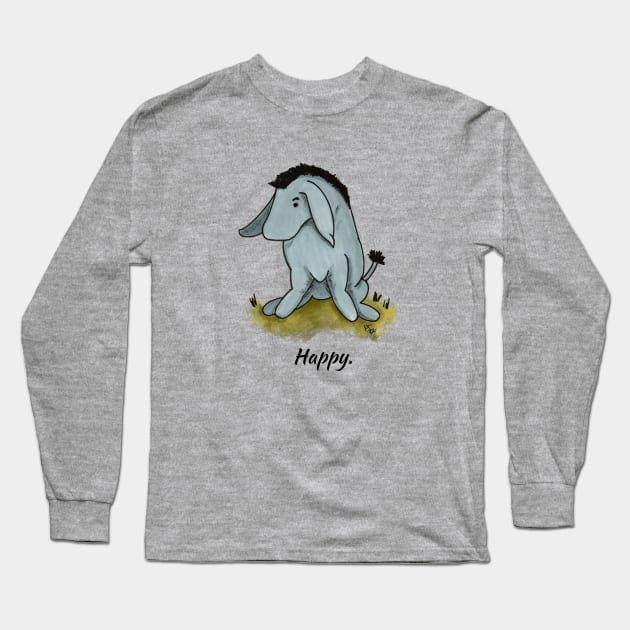 Happy - Eeyore Long Sleeve T-Shirt by Alt World Studios